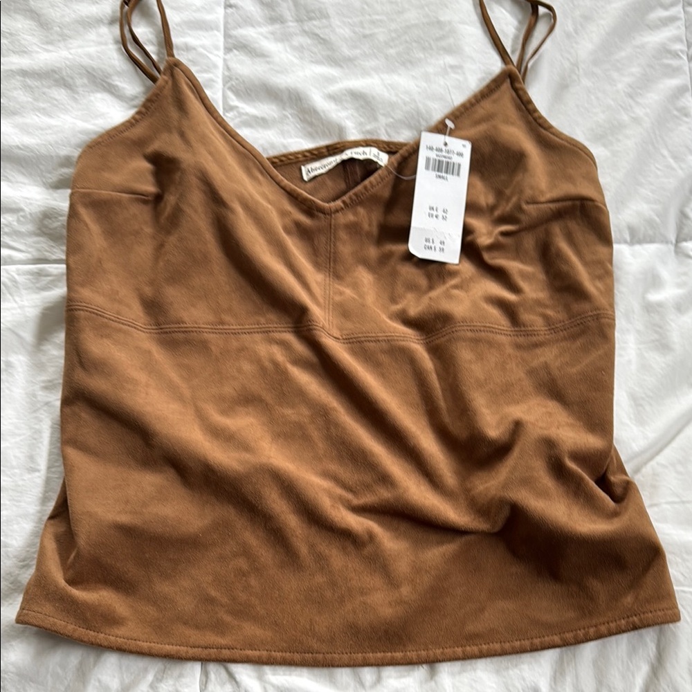 Abercrombie suede brown tank small. Never worn